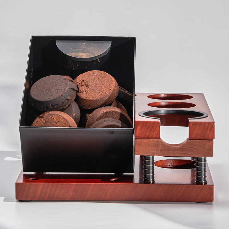 Wood Tamper Stand Espresso Knock Box - CasaCafé