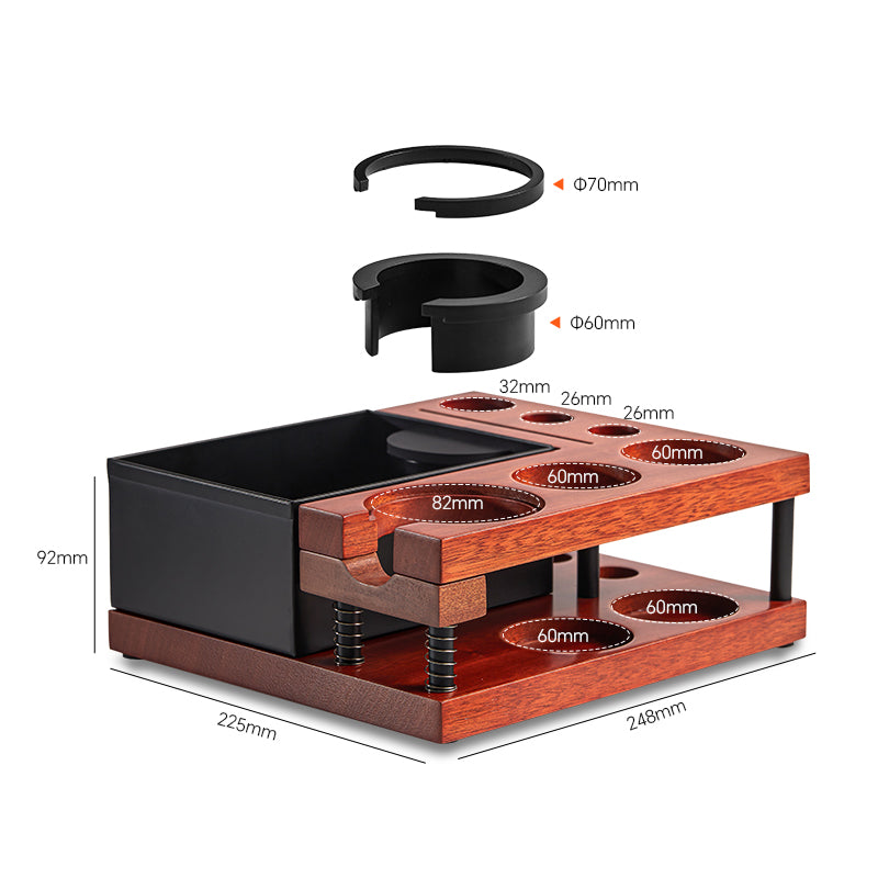 Wood Tamper Stand Espresso Knock Box - CasaCafé